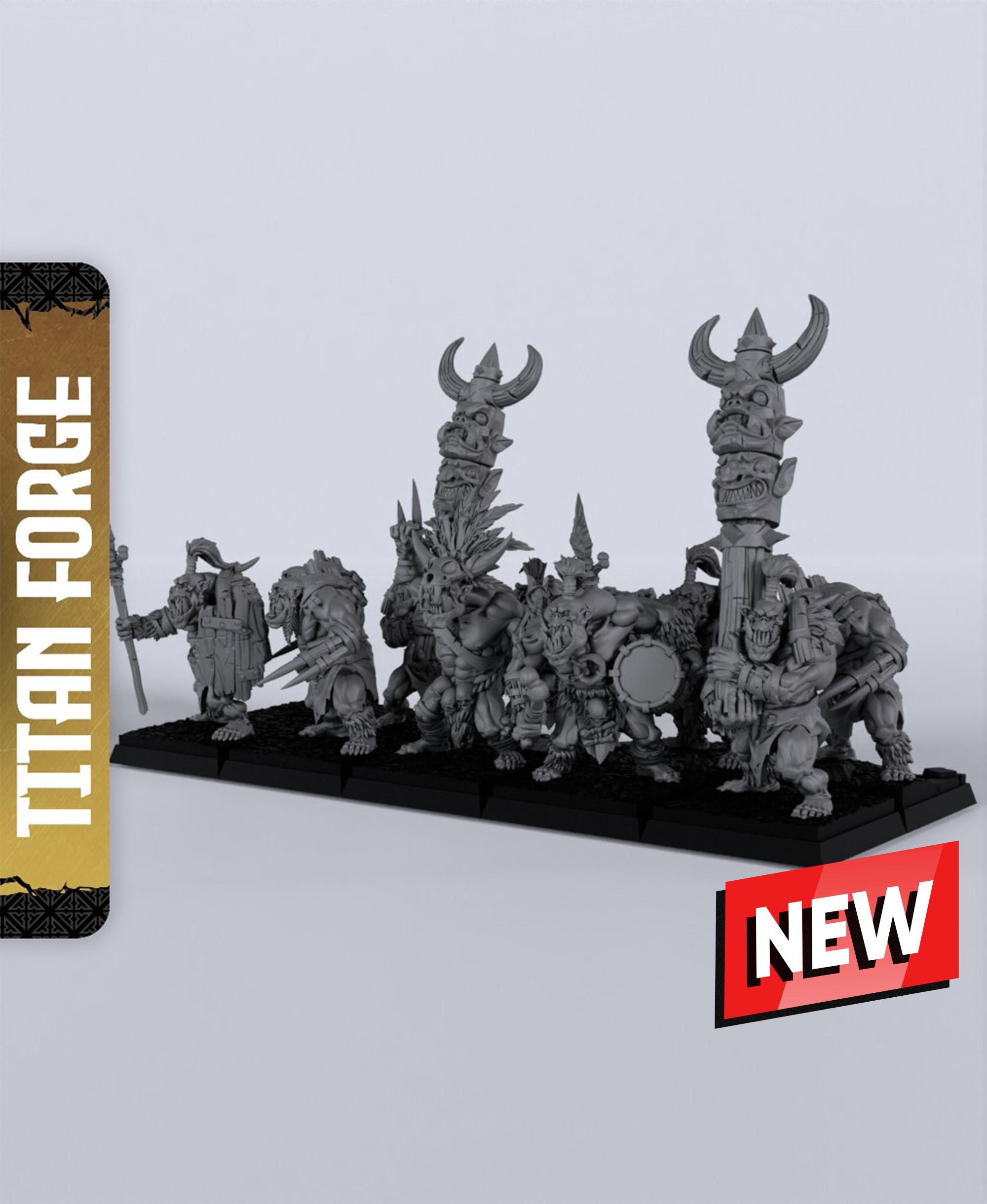 Wild Orcs 1H - With Free Dragon Warhammer - 5e DnD Inspired for RPG and Wargamers 3d model