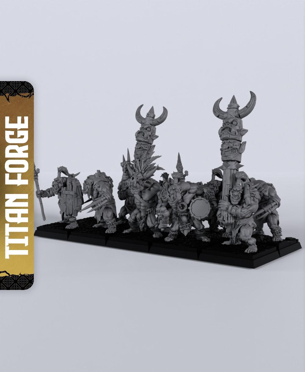 Wild Orcs 1H - With Free Dragon Warhammer - 5e DnD Inspired for RPG and Wargamers 3d model