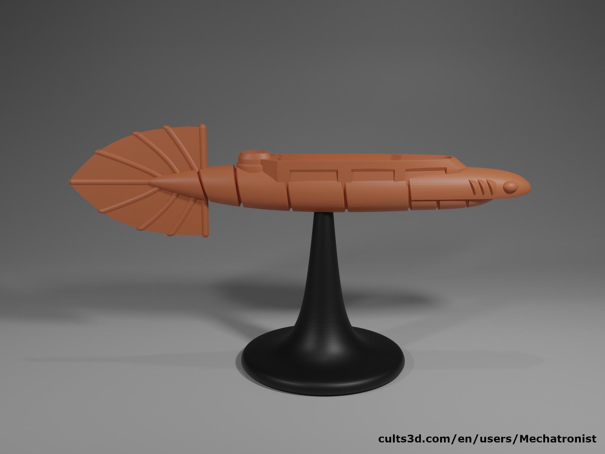 Eel Ship Spelljammer Miniature from dnd 2e 3d model