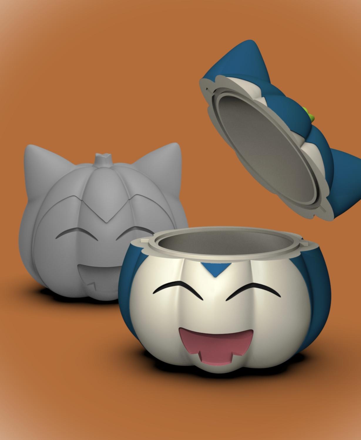 Snorlax Pumpkin Bowl/Lid (+Bambu 3mf Files) 3d model