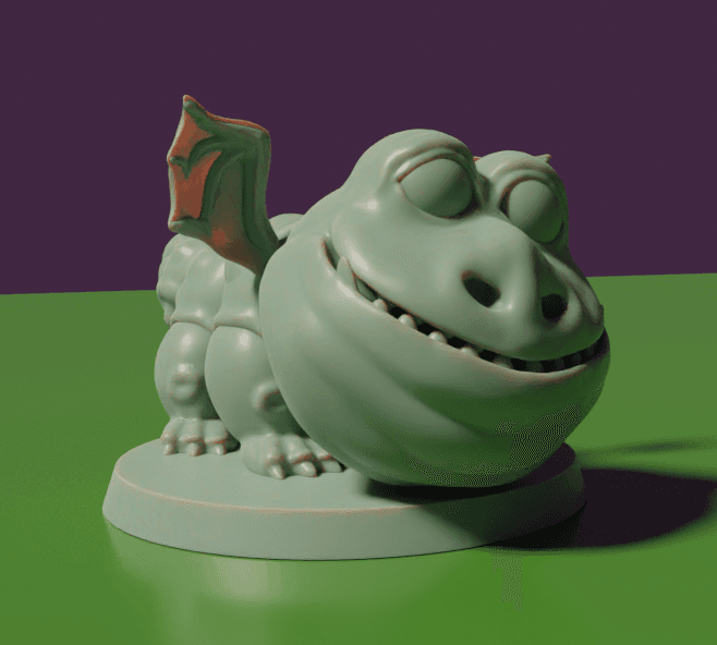 ROCK SPITTING DRAGON - BURPLE - MINIATURE FOR TABLETOP GAMES 3d model