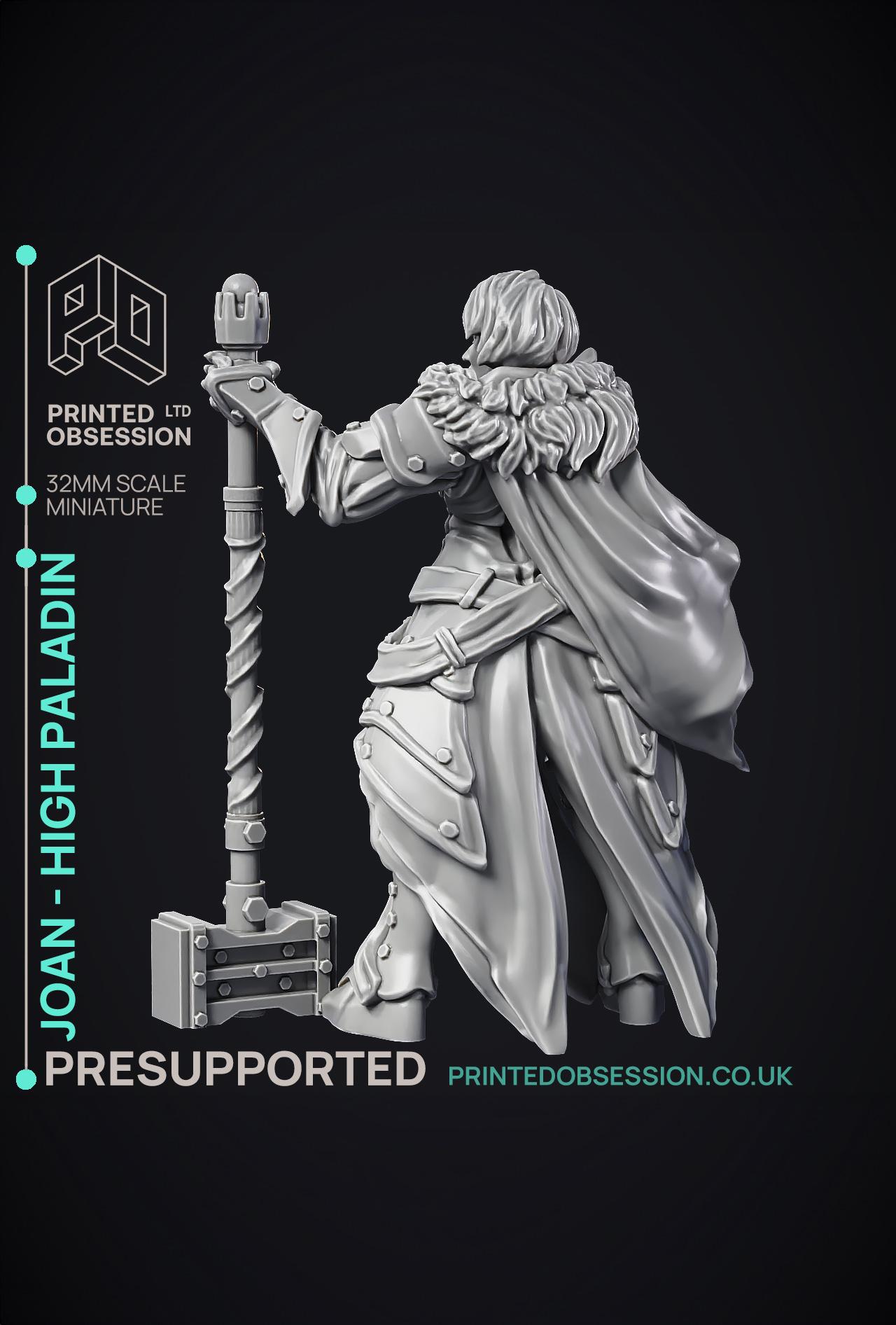 Joan - High Paladin - 2 Model - PRESUPPORTED - 32mm scale 3d model