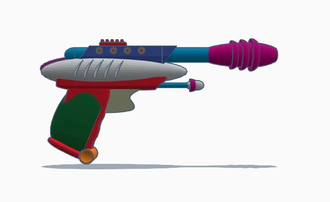 Atomic Age Ray Gun v6 3d model