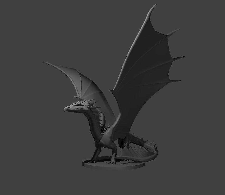 Night Dragon - Night Dragon - 3d model render - D&D - 3d model