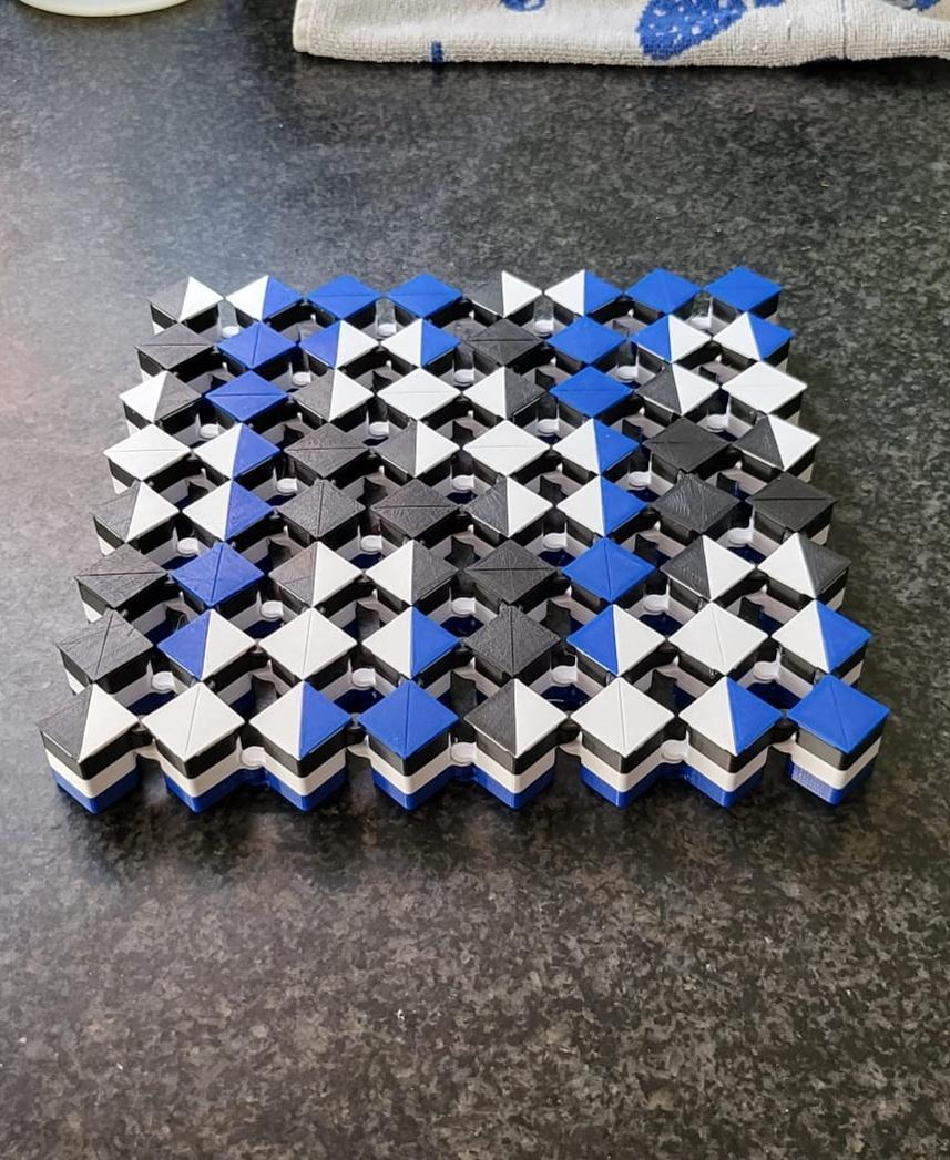 Auxetic Tile // 18mm Diagonal Split 3d model