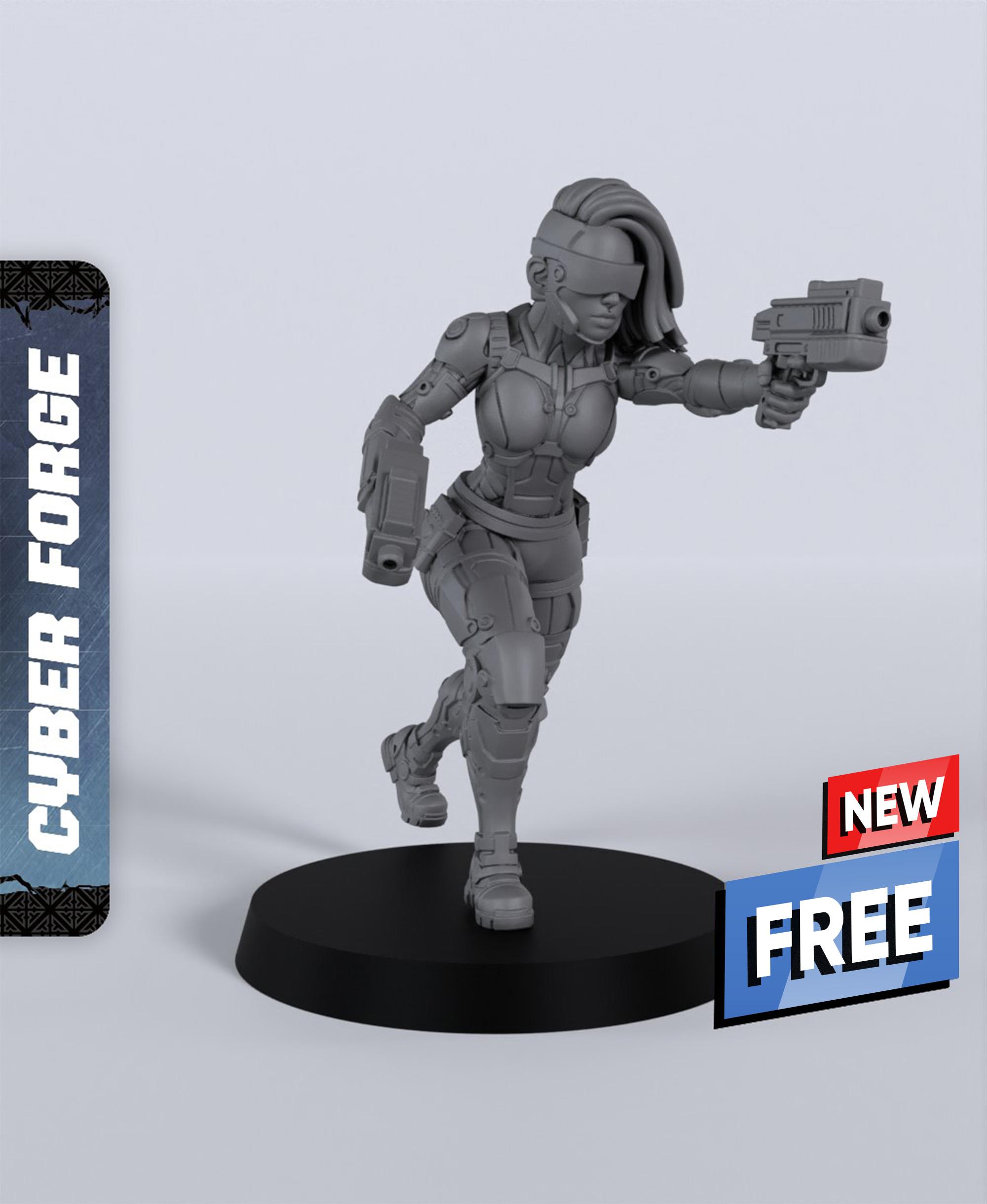 Janet Jet - With Free Cyberpunk Warhammer - 40k Sci-Fi Gift Ideas for RPG and Wargamers 3d model