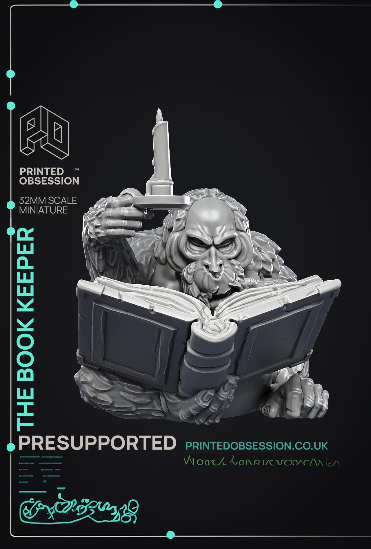 Book Keeper - NPC Libarian - PRESUPPORTED - Illustrated and Stats - 32mm scale  3d model