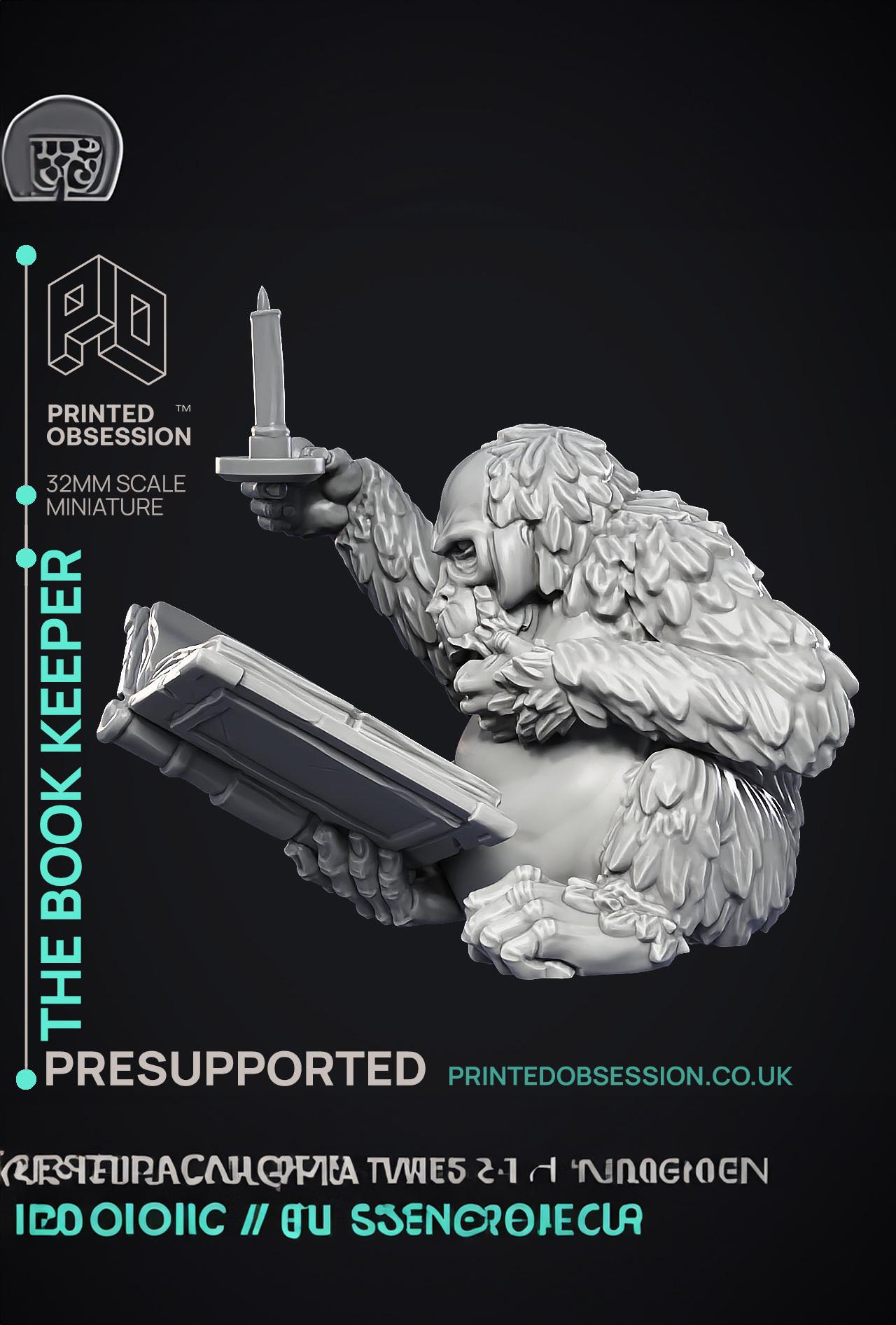 Book Keeper - NPC Libarian - PRESUPPORTED - Illustrated and Stats - 32mm scale  3d model