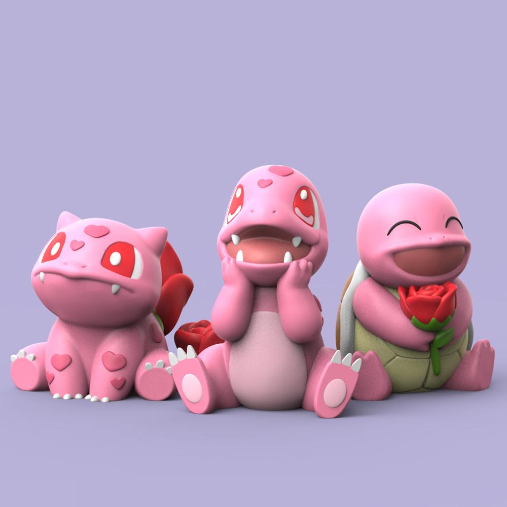 Valentine 3 Kanto Starter (Easy Print No Supports) 3d model