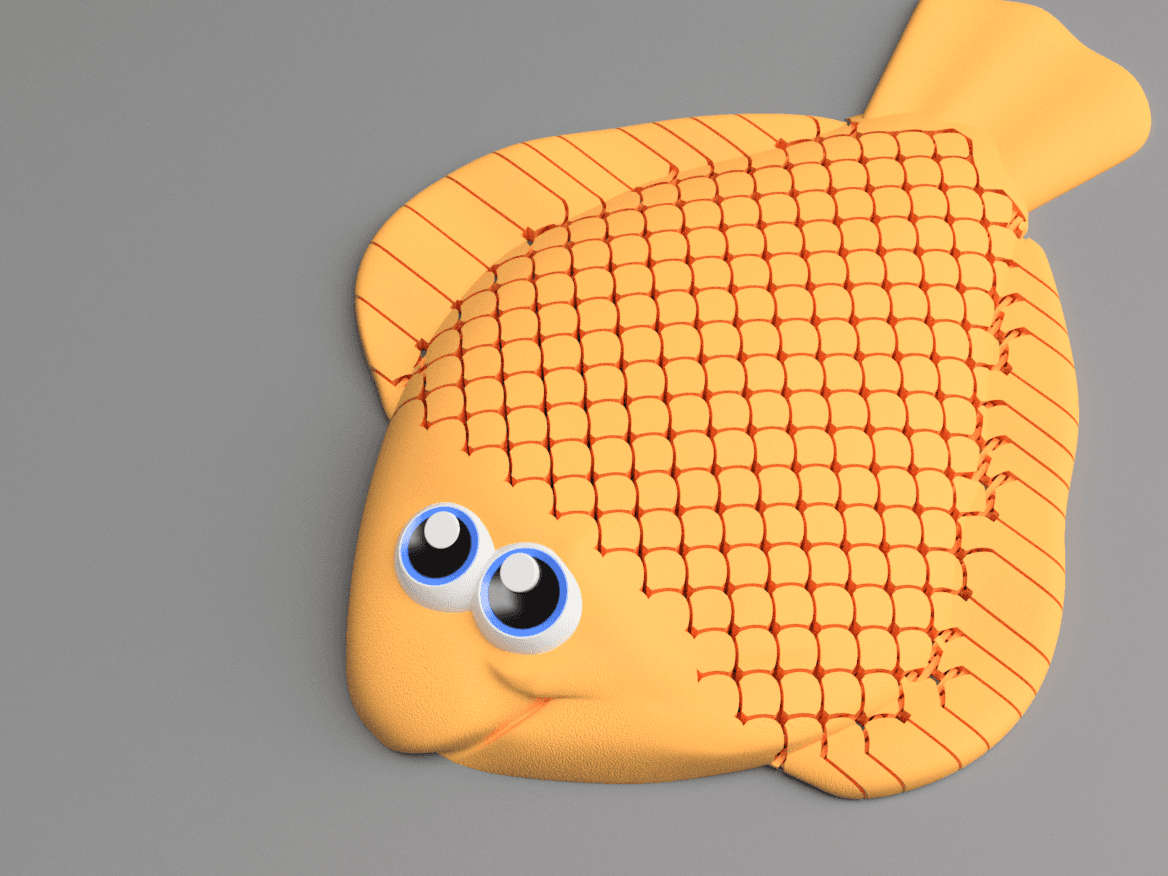 Floppy Flounder - Articulating Fish 3d model