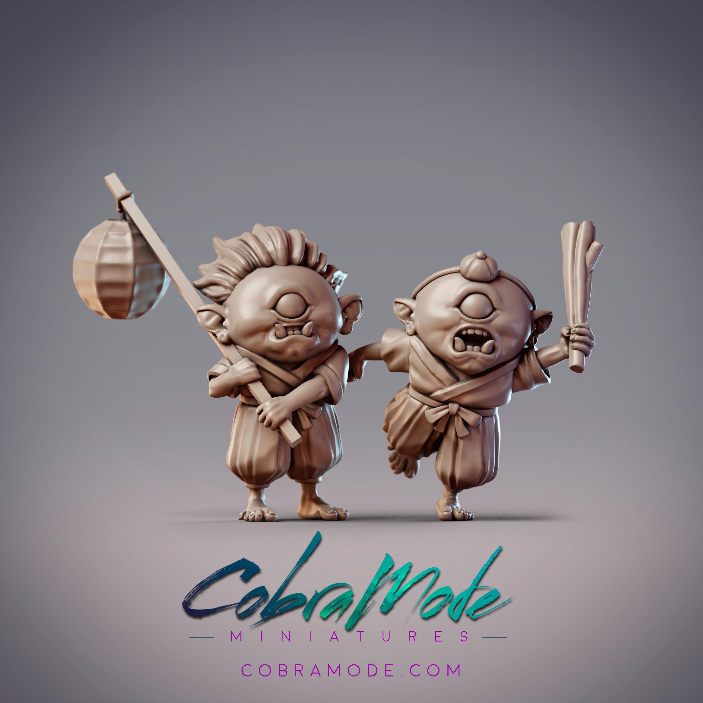 Goblin Kids - Futaba & Kozue, Oni Children 3d model