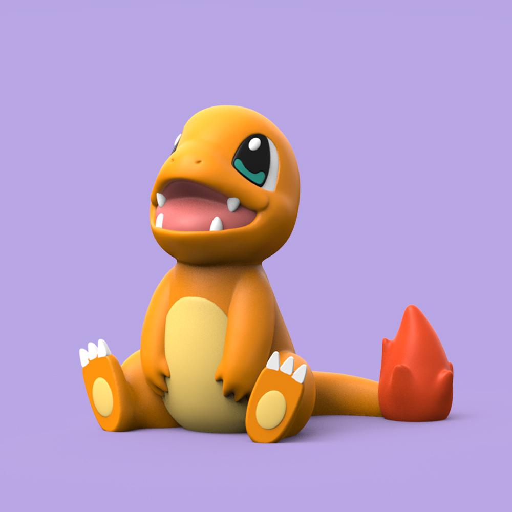 Chibi Charmander (Easy Print No Supports) 3d model