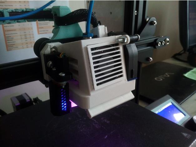 Satsana Remix for CR10S Pro Hotend + Neopixel Stick + Adj. BLTouch Mount + 5015 FAN 3d model