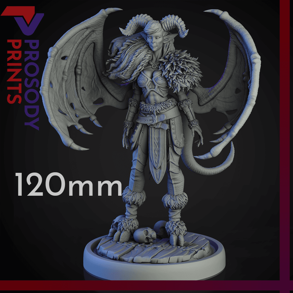 Teyre - Demon Barbarian - 120mm 3d model