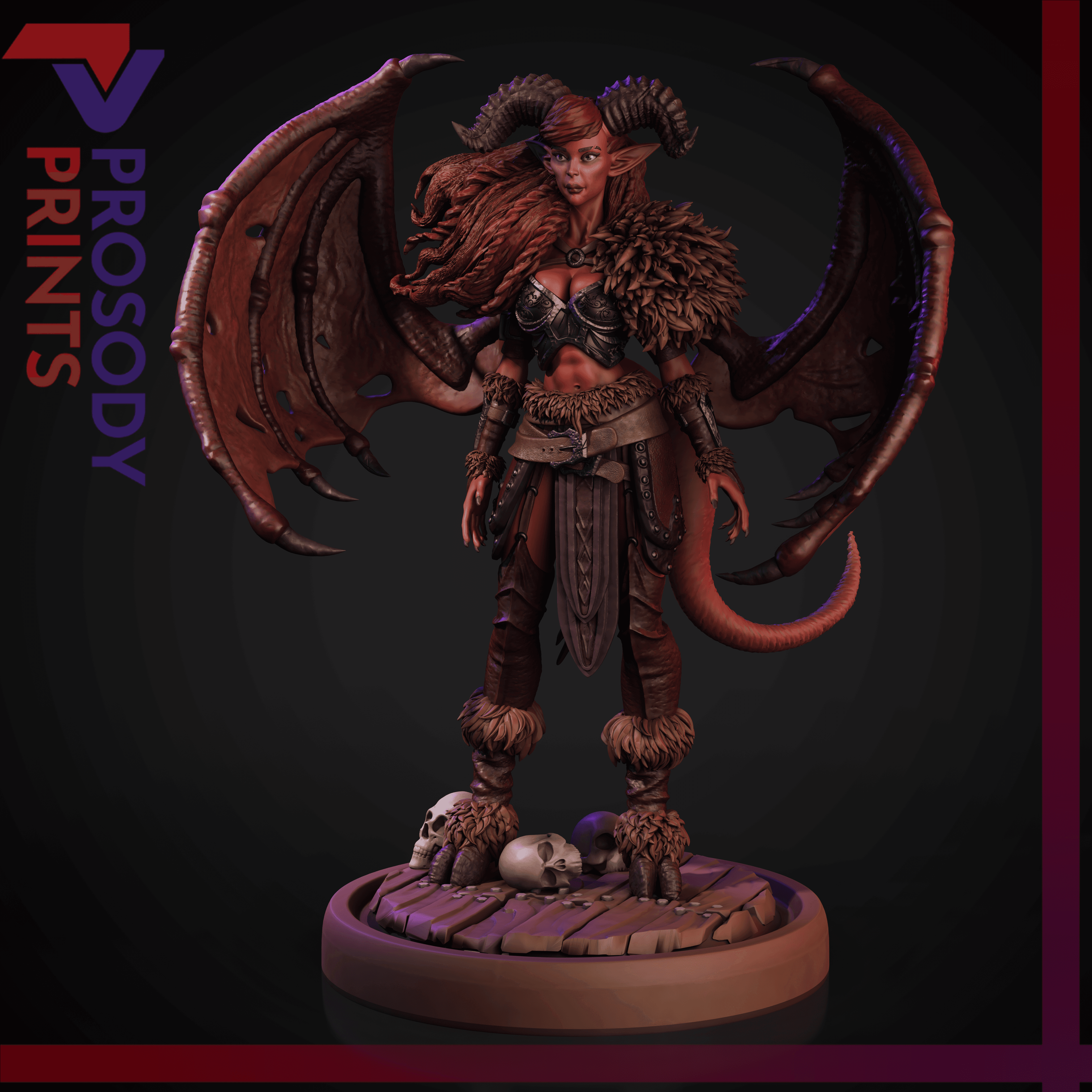 Teyre - Demon Barbarian - 120mm 3d model