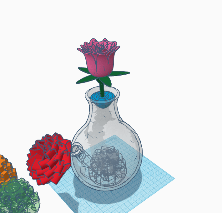 Valentines day Rose vase Bong  3d model