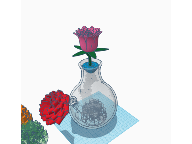 Valentines day Rose vase Bong  3d model