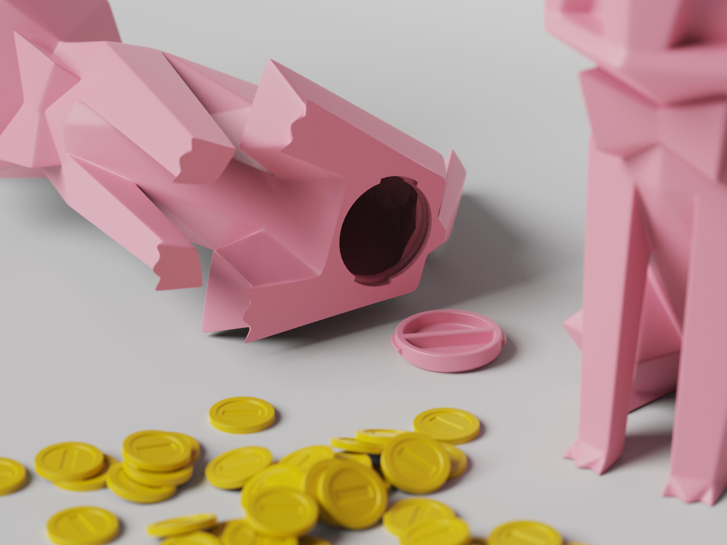 Low-poly Sylveon - Piggy Bank 3d model