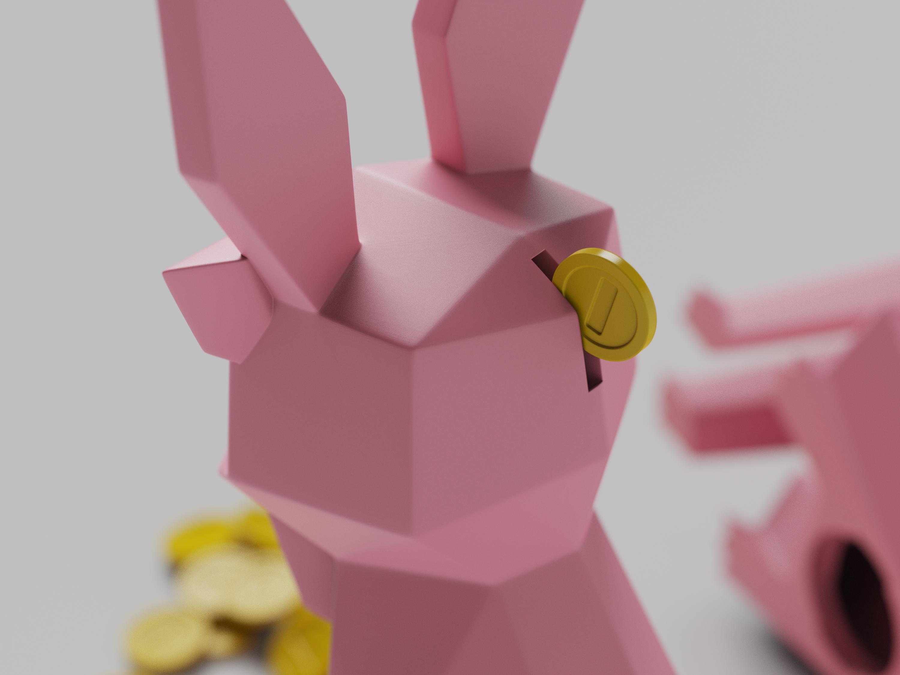 Low-poly Sylveon - Piggy Bank 3d model