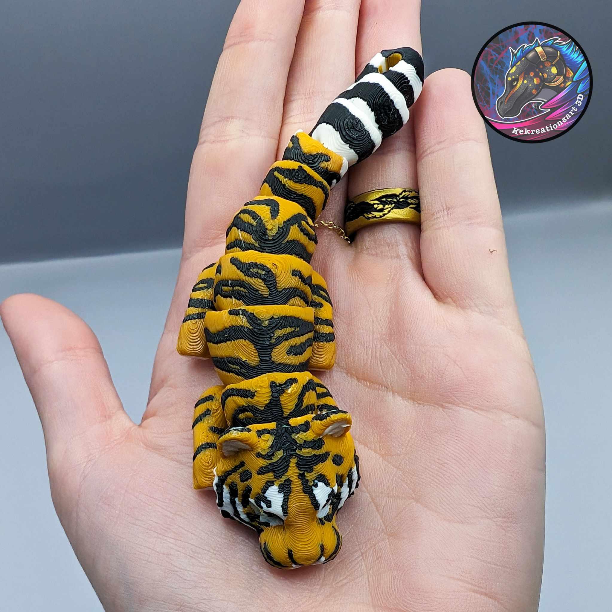 Baby Flexi Tiger Keychain 3d model