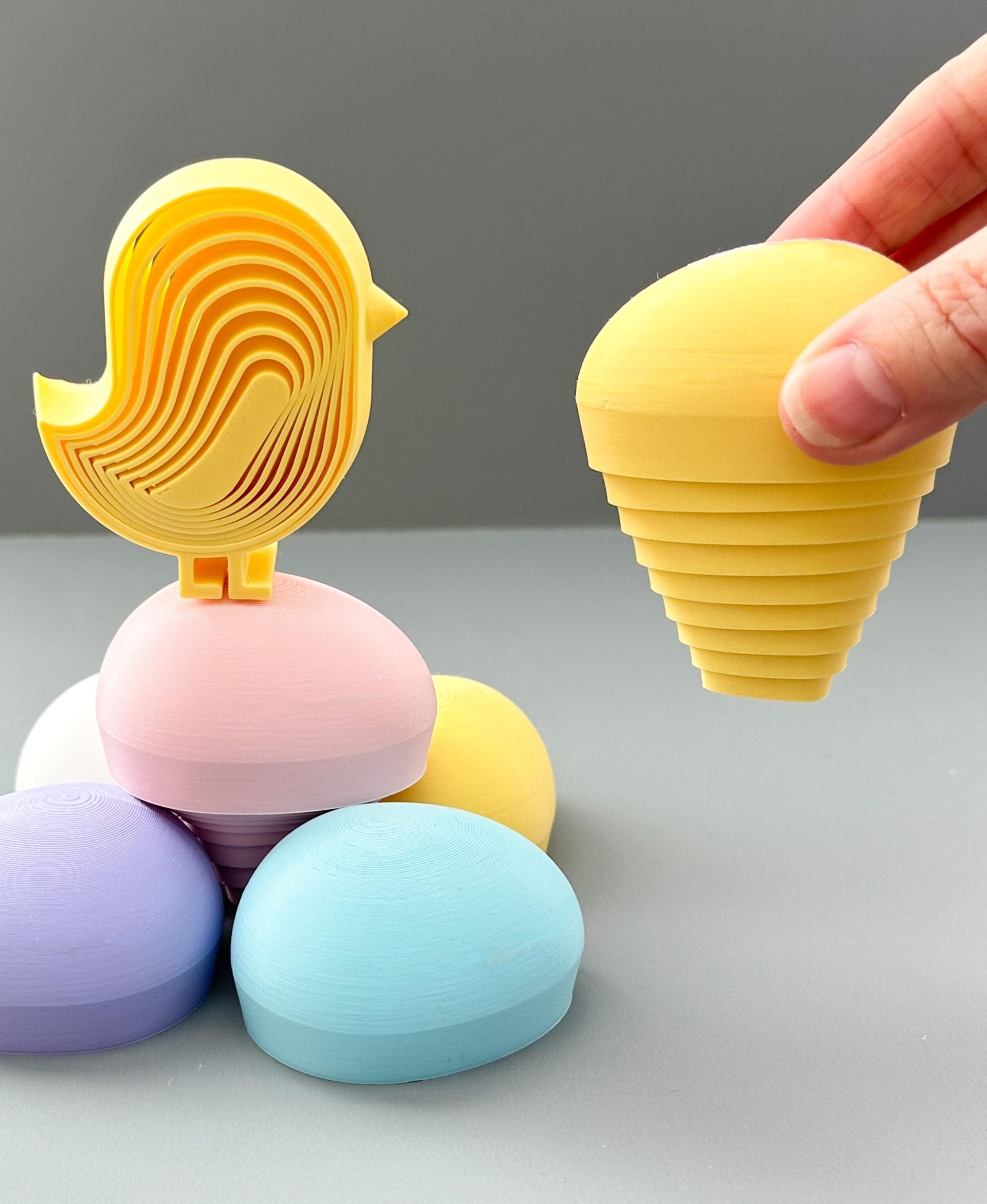 Baby Chick and Easter Egg Layered Fidgets 3d model