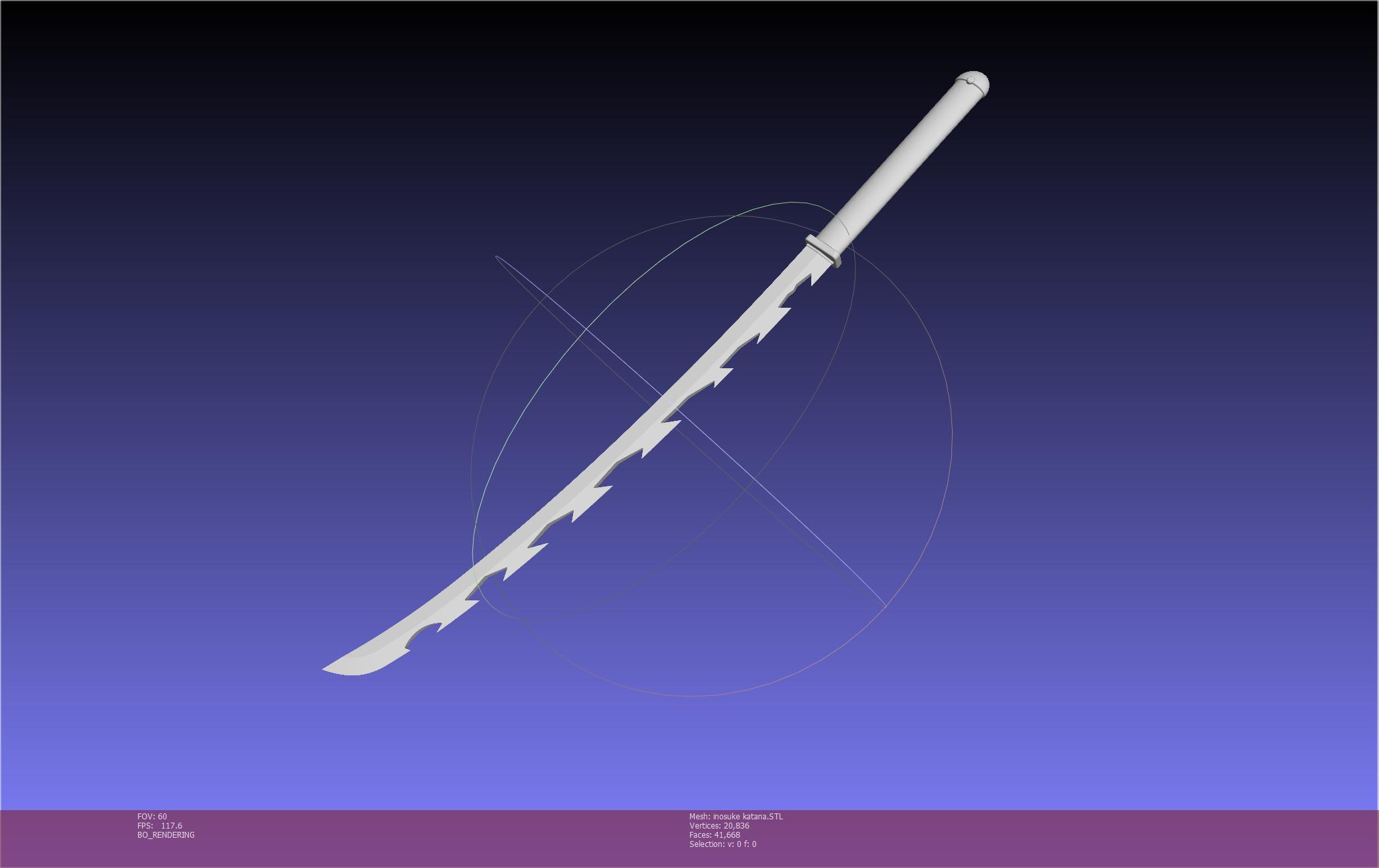 Demon Slayer Inosuke Katanas Assembly 3d model