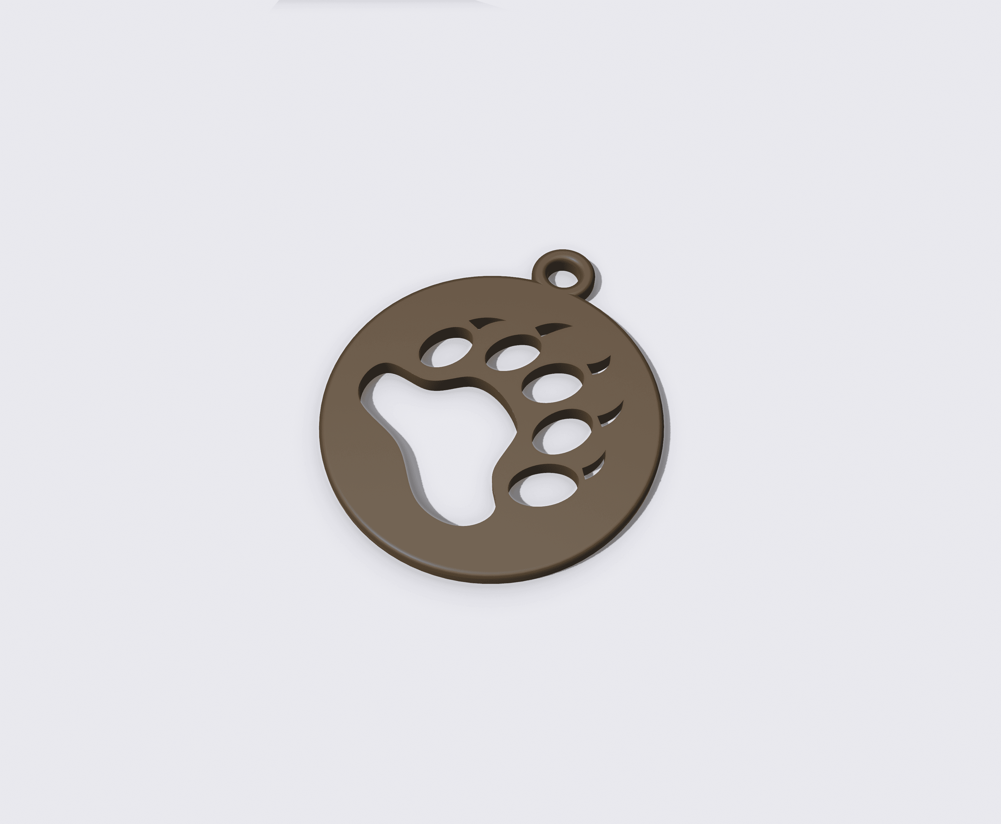 Pendant - Bear Paw 3d model