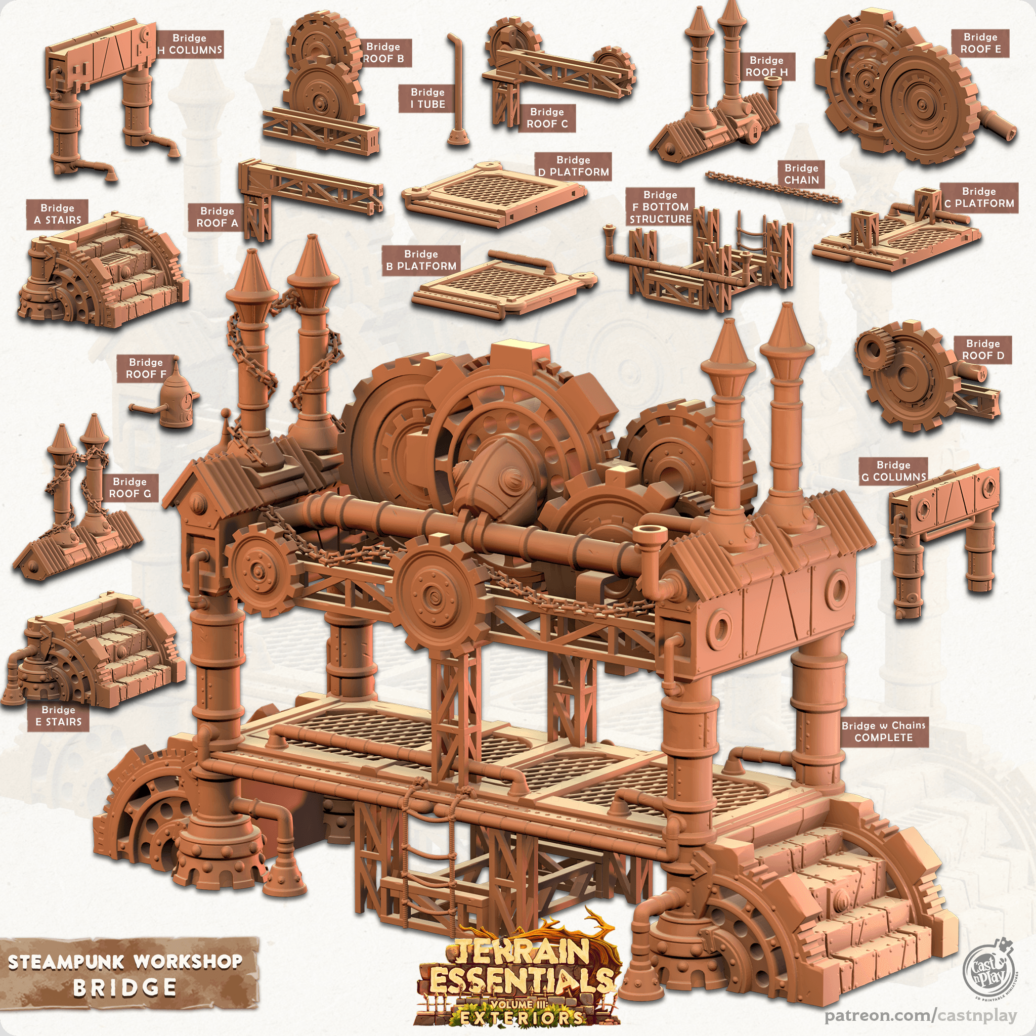 Steampunk Workshop (Pre-Supported) 3d model