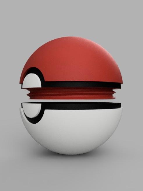 pokeball container 3d model