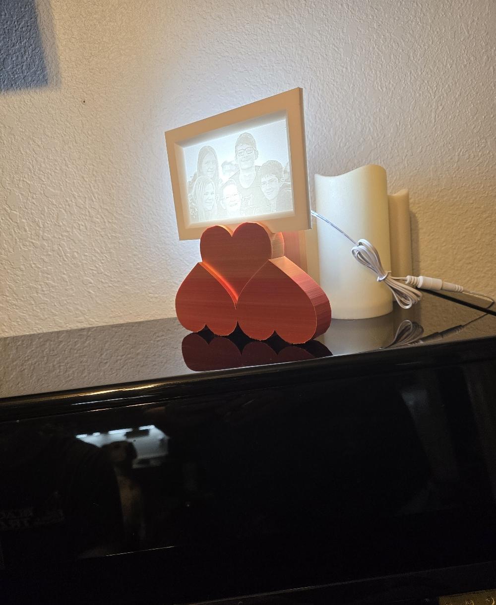 Heart Lithophane Stand V2.stl 3d model