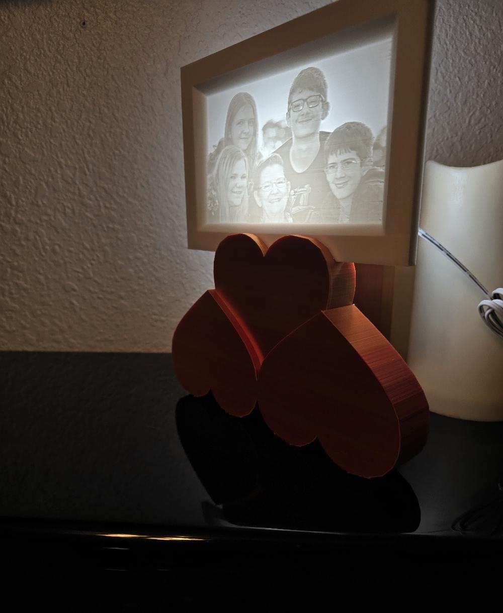 Heart Lithophane Stand V2.stl 3d model