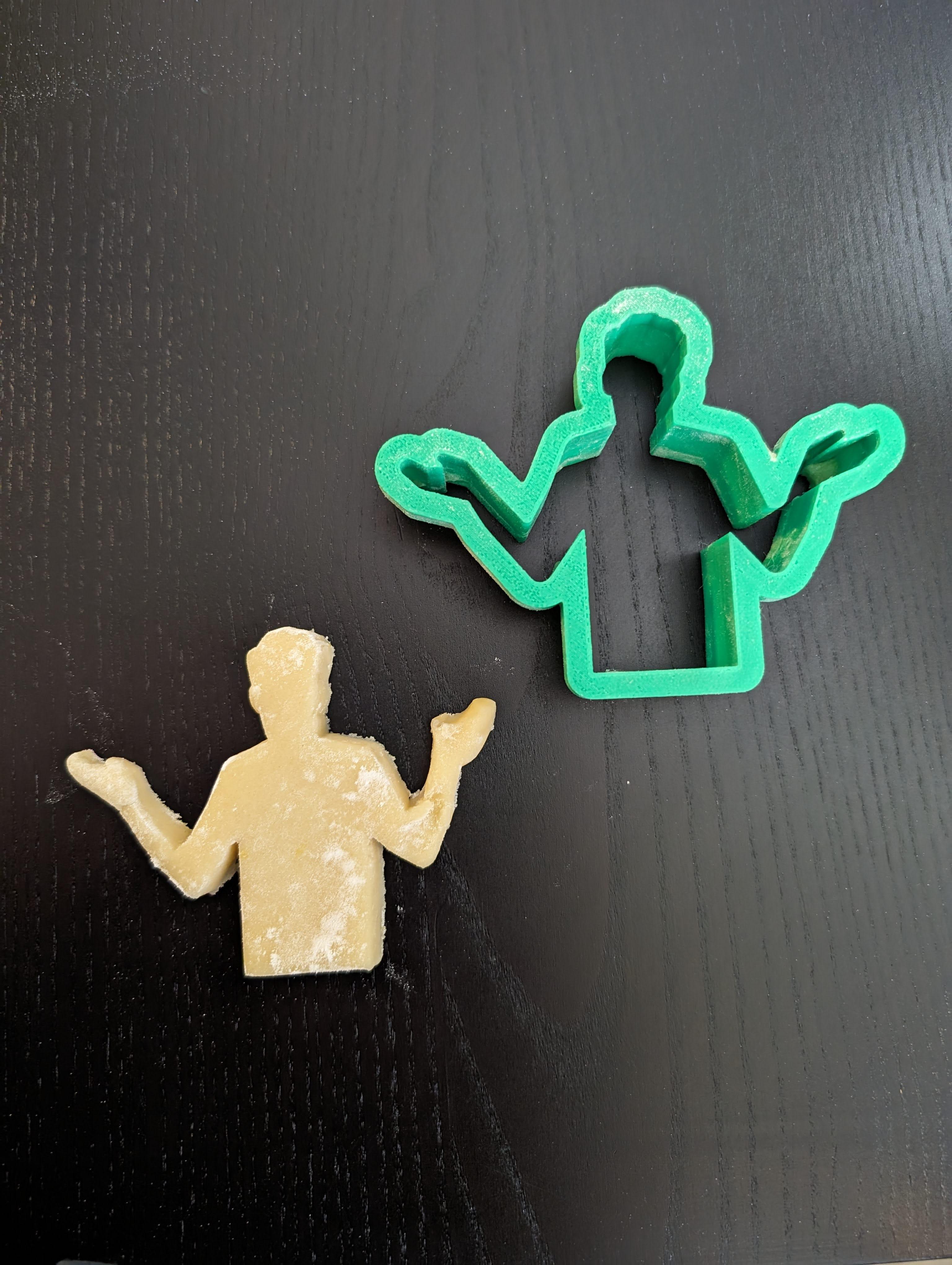 Shrugging Guy Cookie Cutter.st 3d model