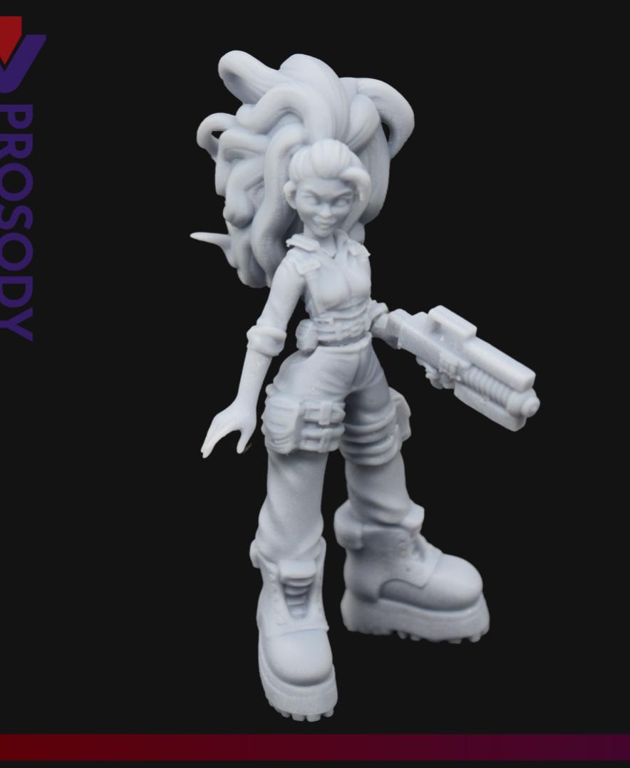 Amy, the sci fi Gunslinger - 75mm 3d model