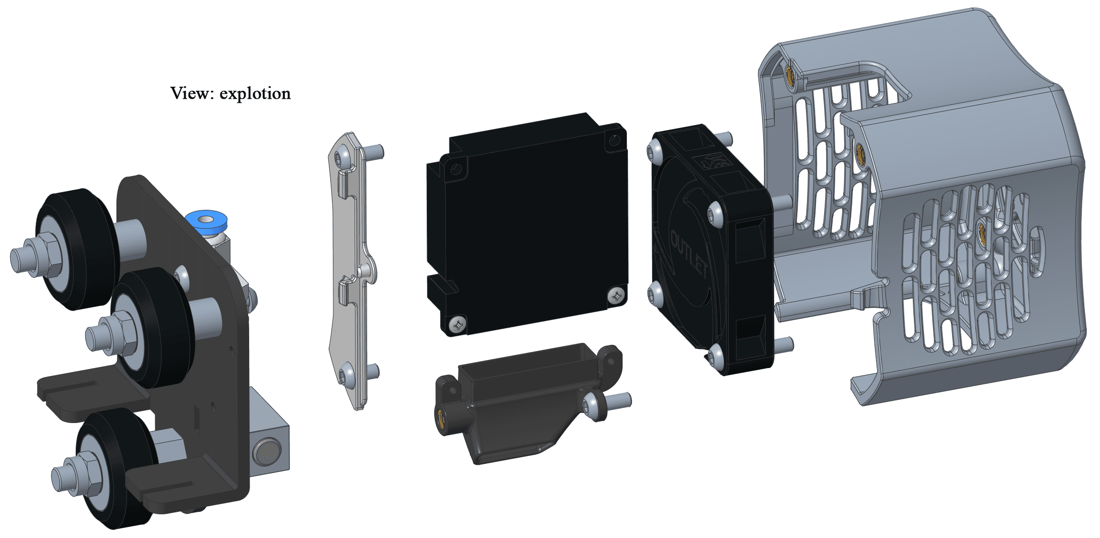 Ender 3V2 Hotend Fan Cover Housing Duct 3d model