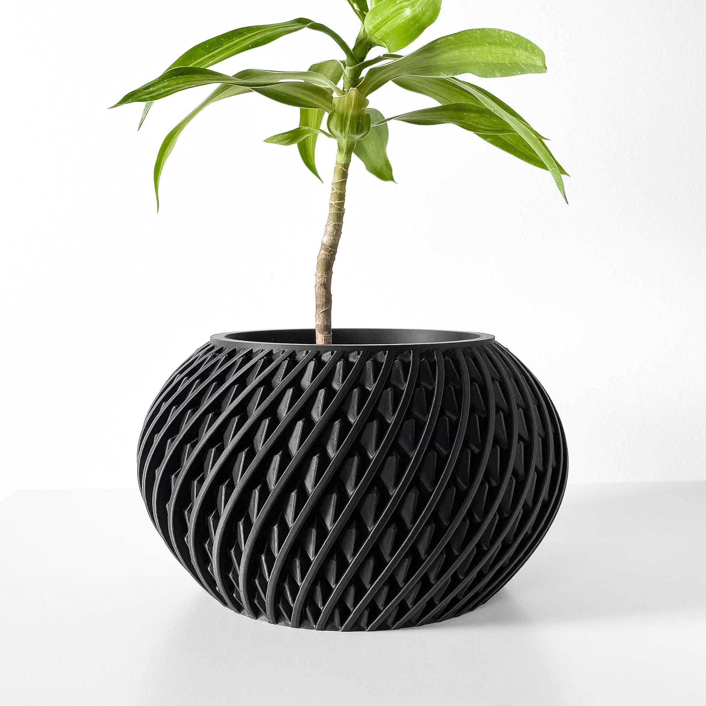 The Kio Planter Pot with Drainage Tray & Stand Included: Modern and Unique Home Decor for Plants a 3d model