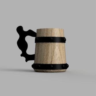 medieval wooden cup  3d model