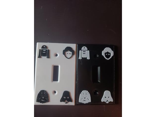 Star wars characters light switch cover.  3d model