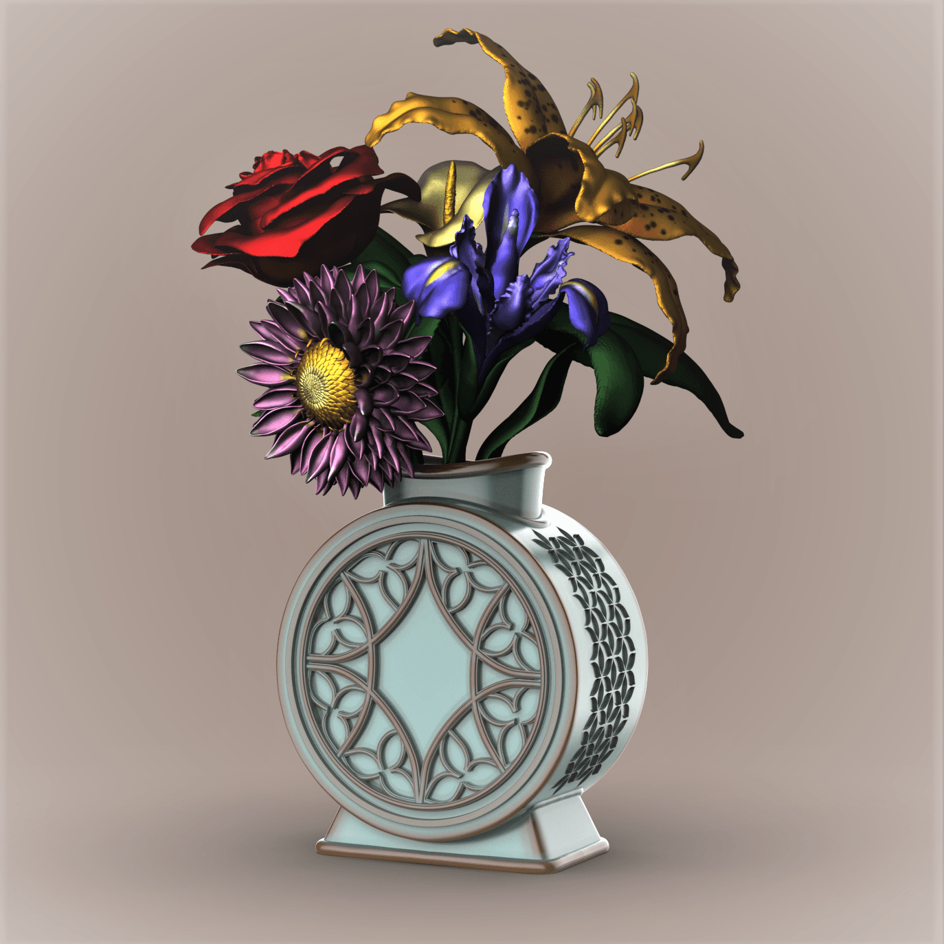 Tri-Pedal Window Vase 3d model