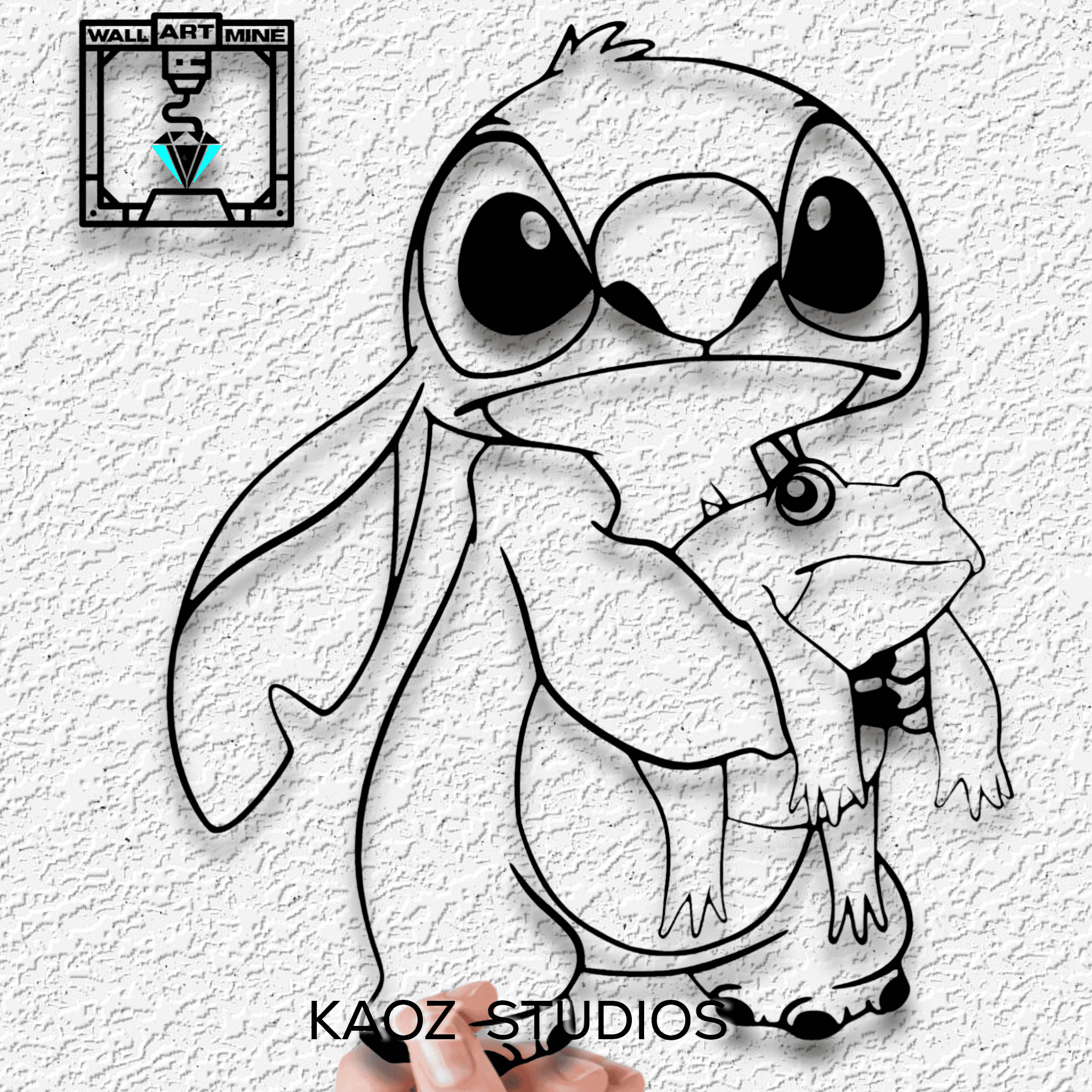 Lilo and Stitch wall art alien wall decor frog decoration 3d model