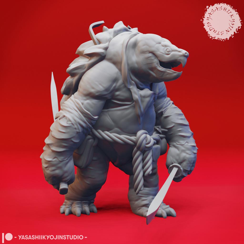 Dual Sword Tortle - Tabletop Miniature 3d model