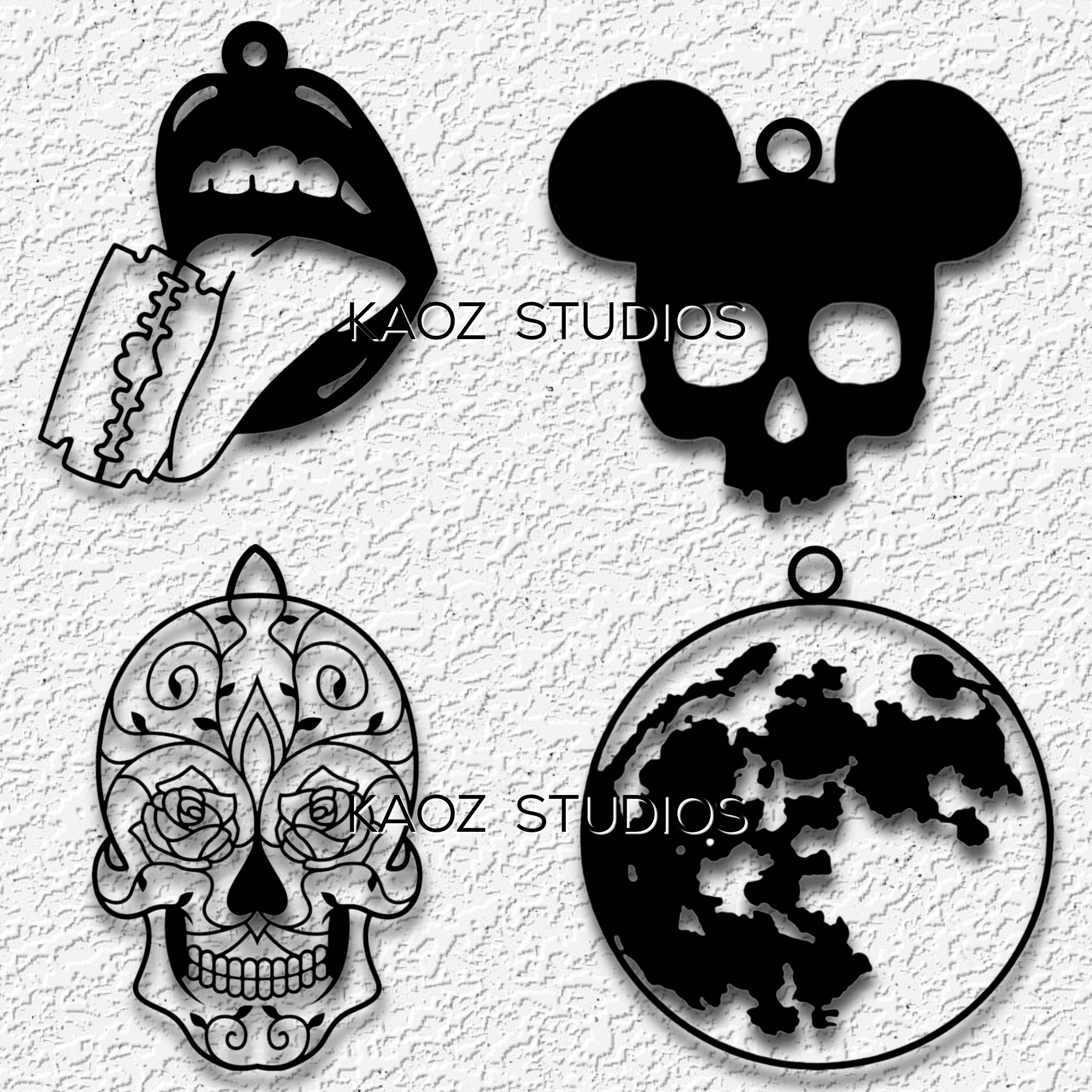 gothic charms halloween earrings party decor 3d model