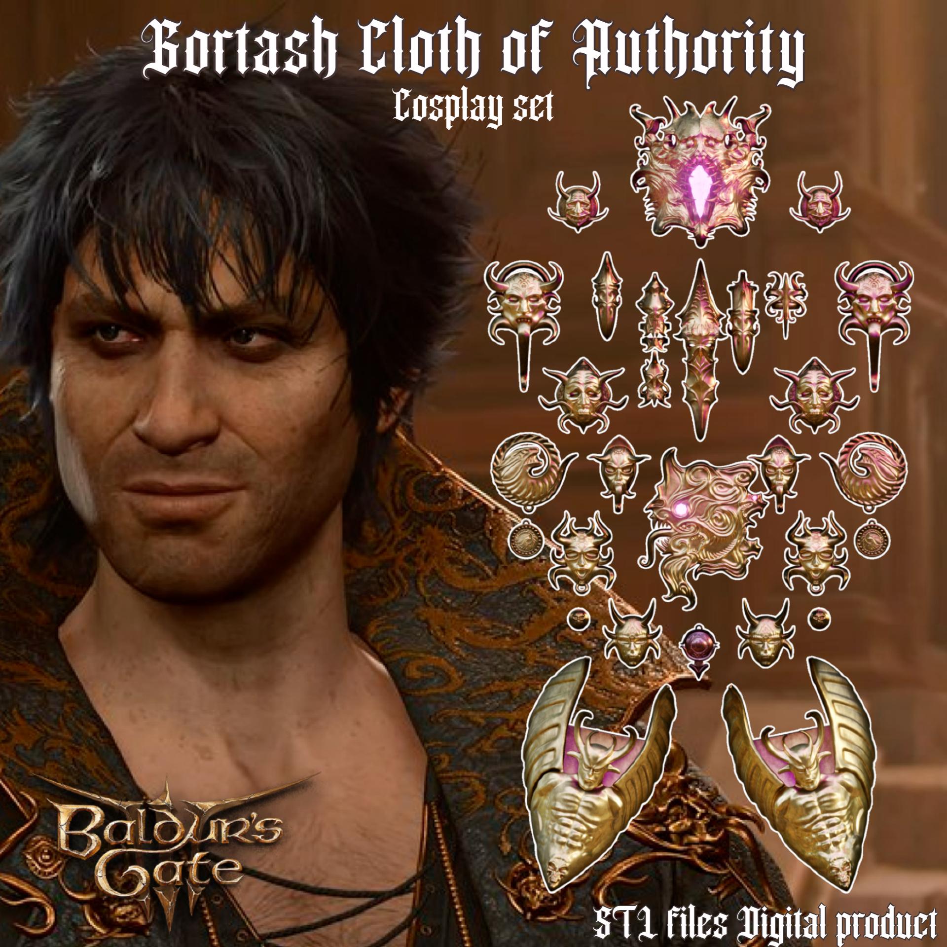 GORTASH CLOTH OF AUTHORITY ACCESSORIES COSPLAY SET BALDURS GATE 3 3d model