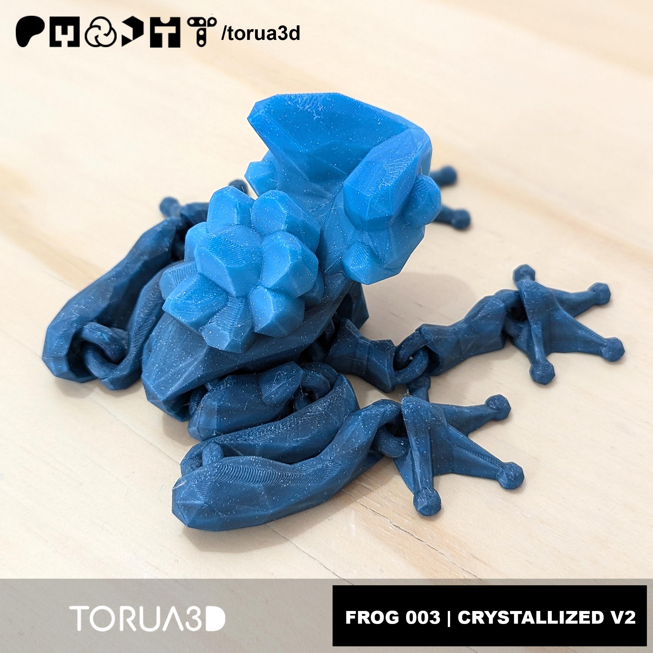 Articulated Frog 003 - Crystallized V2 - Print in place - No supports - STL 3d model