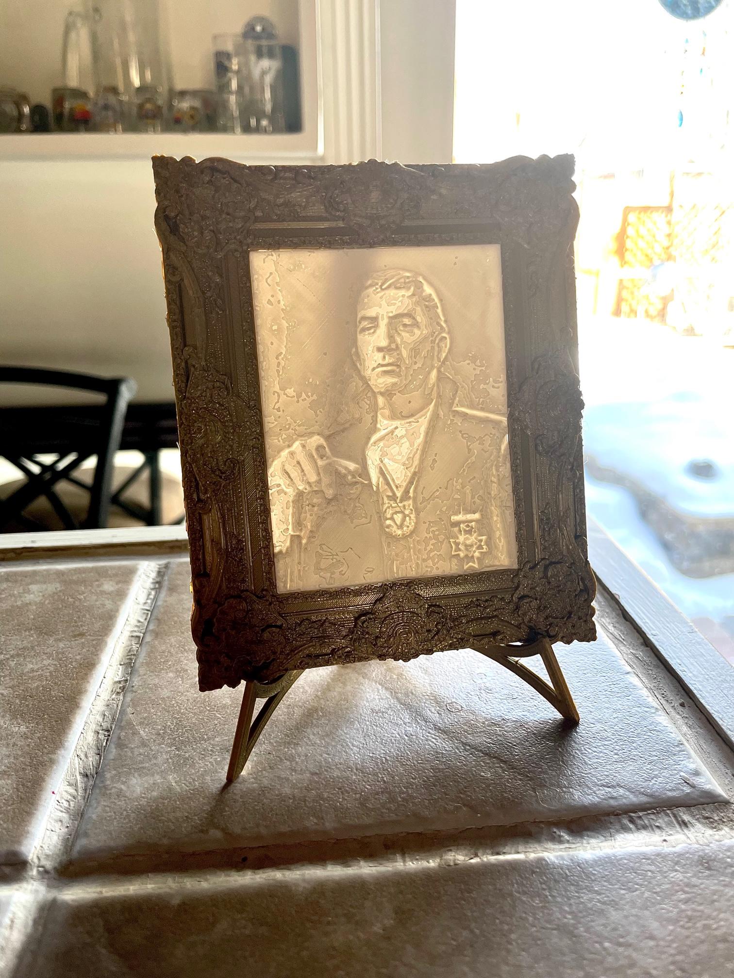 Barnabas Portrait Lithophane Frame Remix 3d model