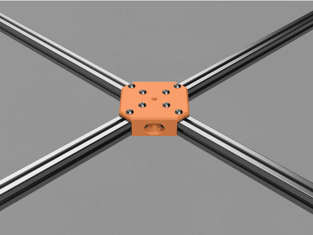 2020 Tee Connector - 4way - Full 3d model