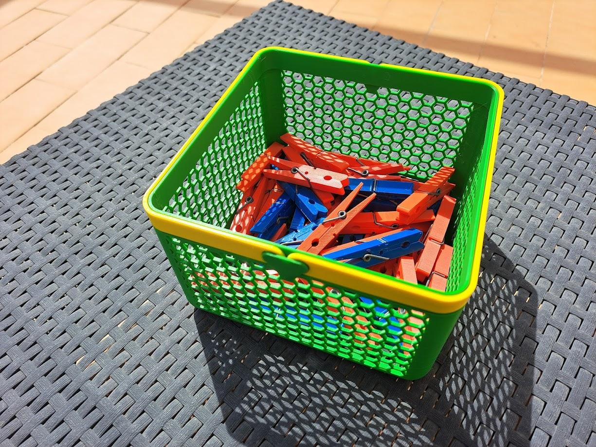 Square Basket with print-in-place handles 3d model