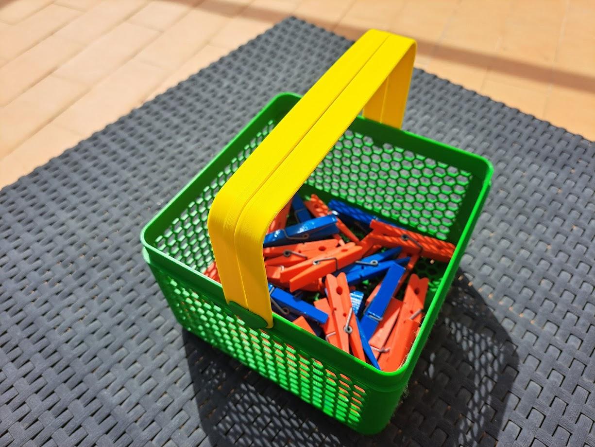 Square Basket with print-in-place handles 3d model