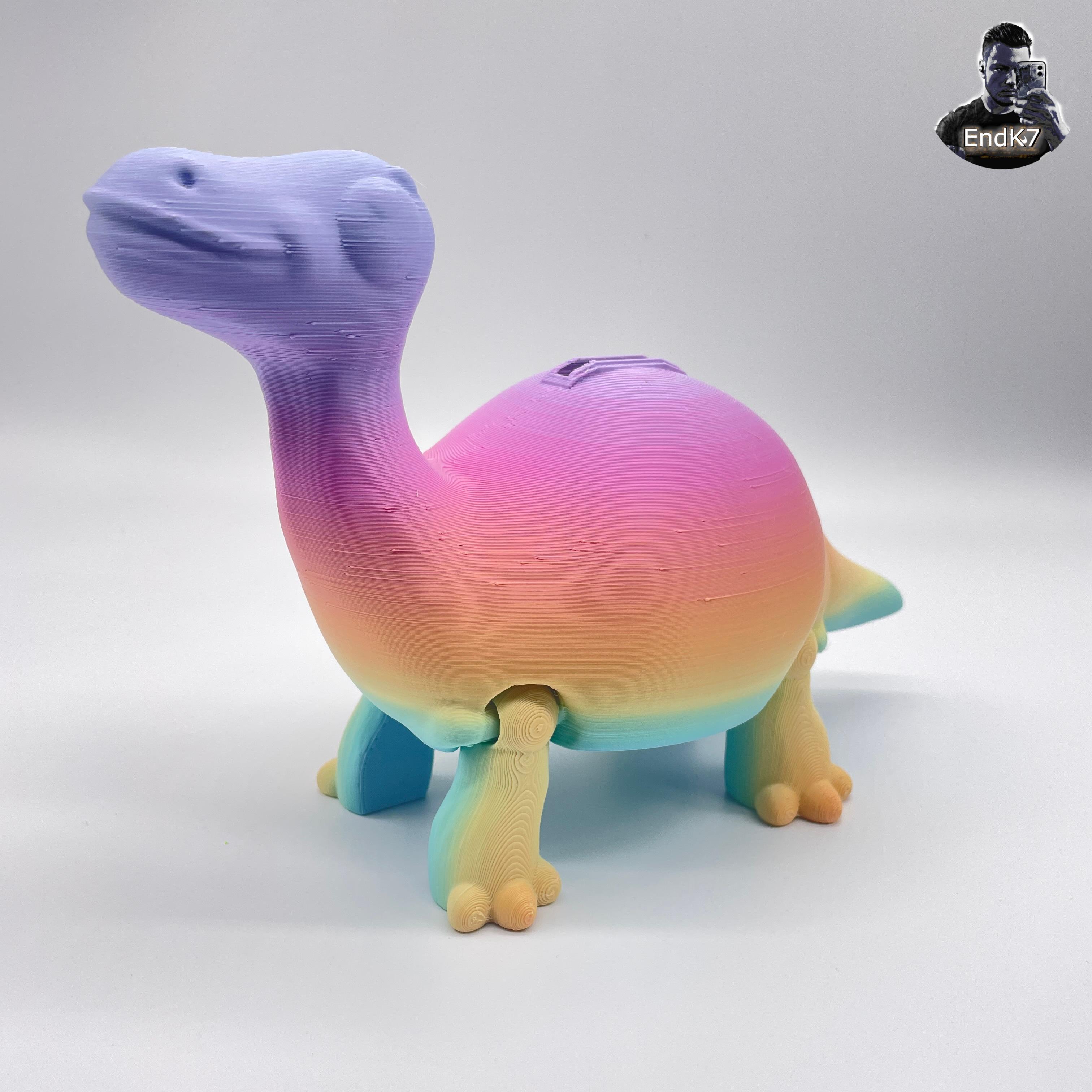 Brachiosaurus PiggyBank - Dinosaur - Money storage - Articulated - No Supports 3d model