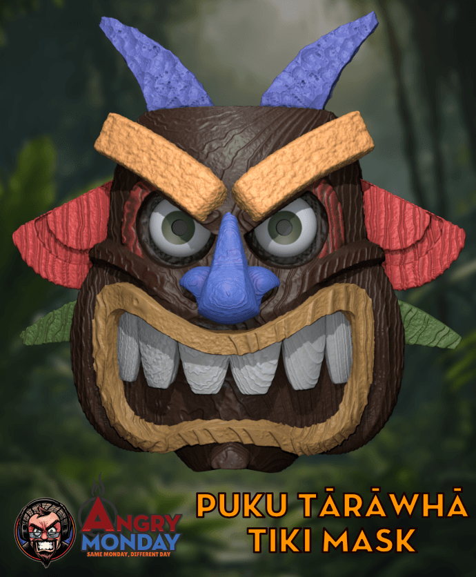 Puku Tārāwhā Tiki Mask 3d model