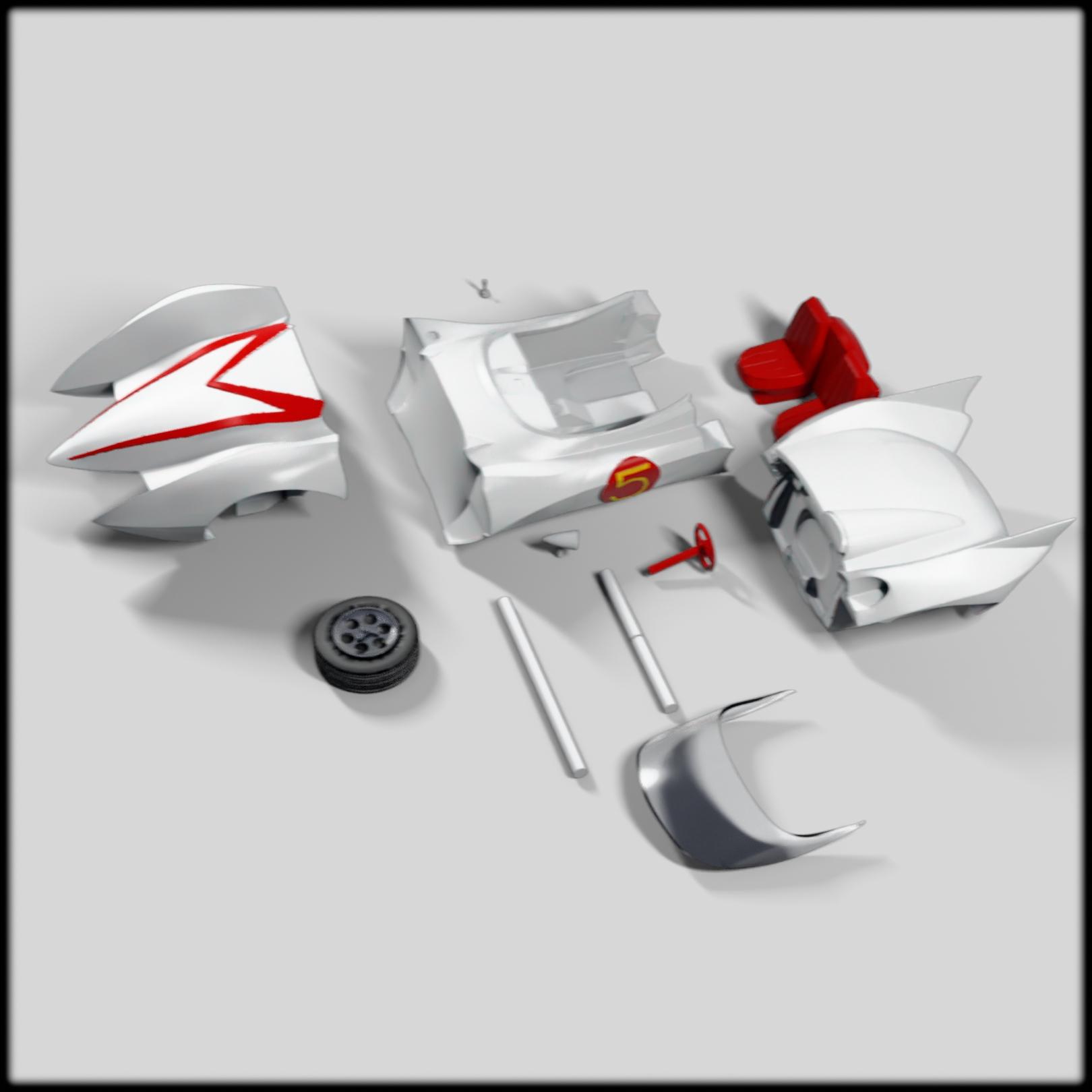 Mach 5 Replica 3D Model - Speed Racer Iconic Car 3d model